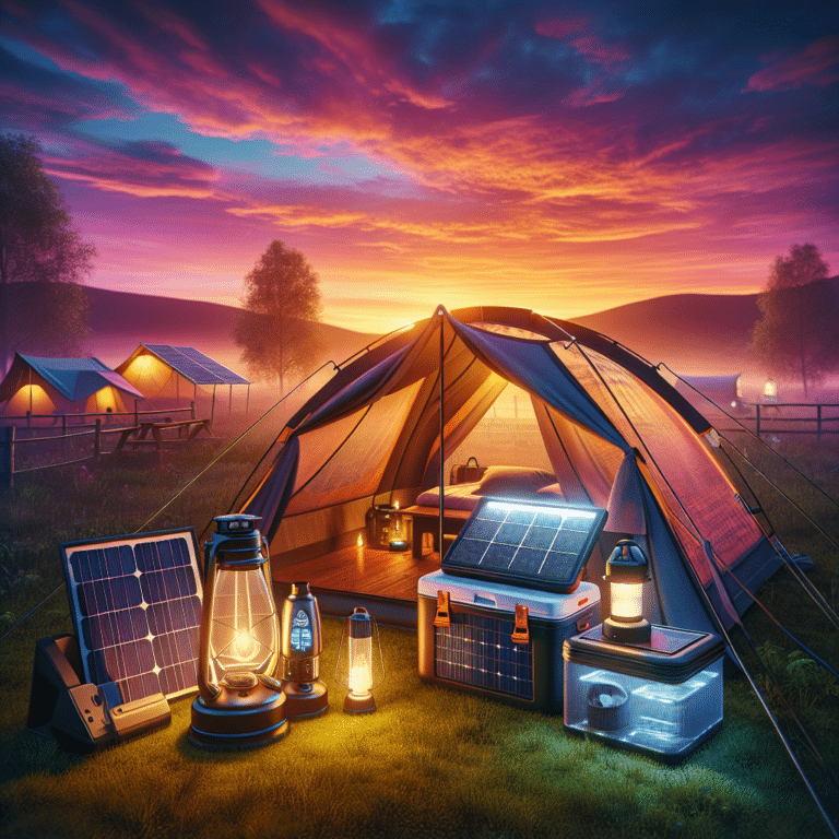 Solar gadget setup for camping